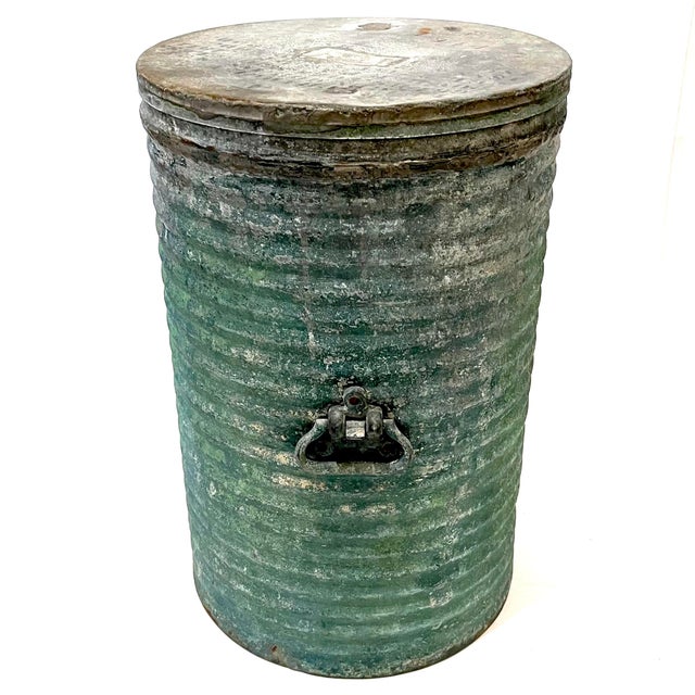 Antique Verdigris Metal Accent Table For Sale - Image 9 of 16