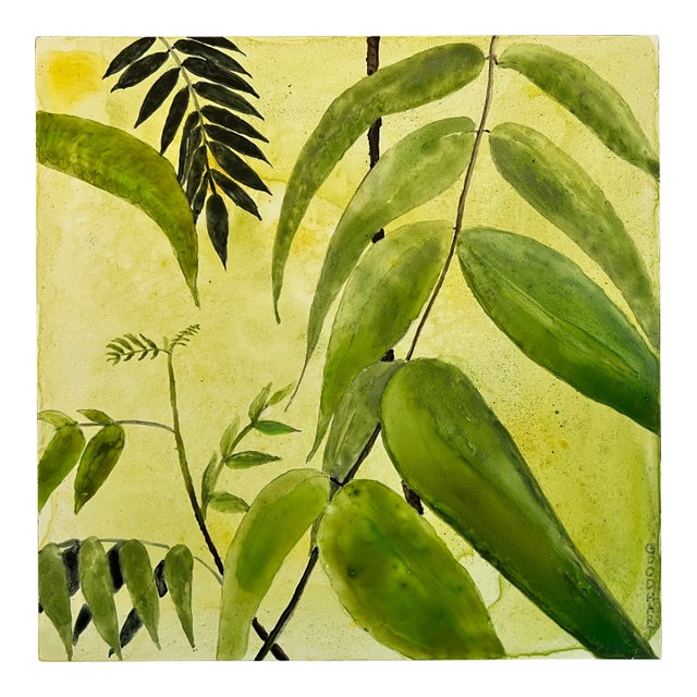 Contemporary Botanical Watercolor Sumac Leaves For Sale