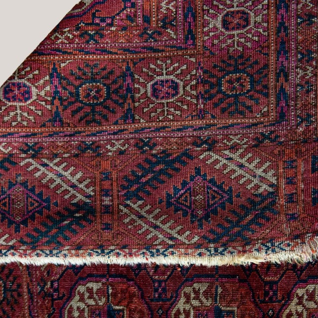 Antique Tribal Ersari Beshir Rug in Hand-Knotted Wool, 1890s For Sale - Image 6 of 7