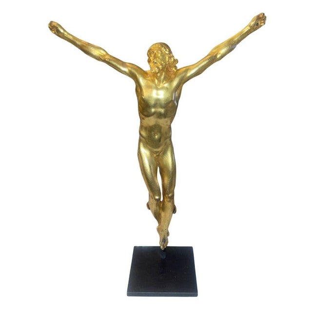 Metal 17th Century Corpus Christi, Gilt Bronze Figure on Stand, After Antonio Susini For Sale - Image 7 of 11