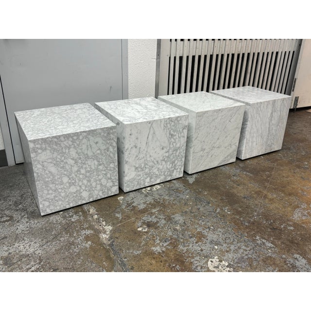 Timothy Oulton for Restoration Hardware Marble Plinth Cube Side Table For Sale - Image 9 of 12