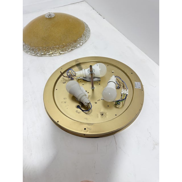 Large Gold Murano Glass Ceiling Lights, 1980s., Set of 2 For Sale - Image 10 of 11
