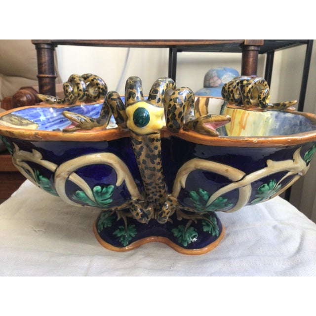 Ceramic 1980s End of Century Italian Urbino Style Maiolica Centerpiece Bowl For Sale - Image 7 of 8