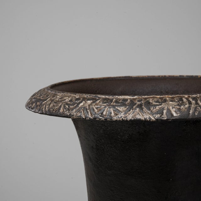 19th Century French Cast Iron Campagna Urn Planters - A Pair For Sale - Image 12 of 18
