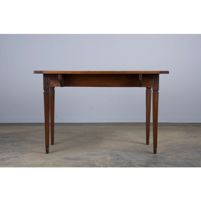 Antique French Louis XVI Neoclassical Style Walnut Drop Leaf Table For Sale - Image 12 of 12