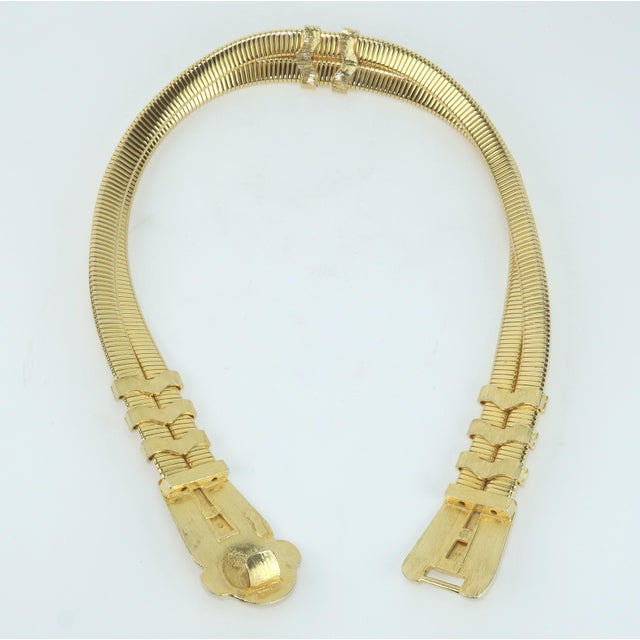 Judith Leiber Gold Lion Medallion Stretch Mesh Belt For Sale - Image 9 of 12