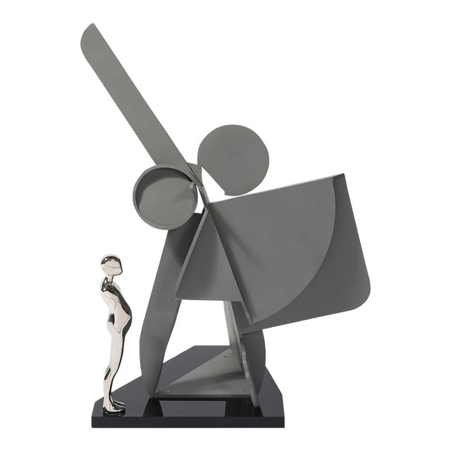 Post-Modernist Sculpture Signed Ernest Trova, Profile Canto #83 in Matt Gray For Sale