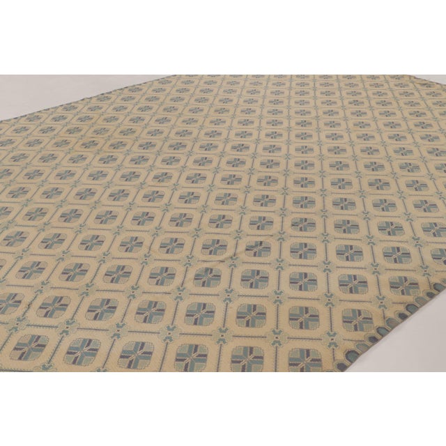 Traditional Oversized Vintage Portuguese Needlepoint Rug With Floral Lattice - Rug & Kilim For Sale - Image 3 of 10