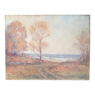 19th Century American Impressionist Autumnal New England Landscape Painting For Sale