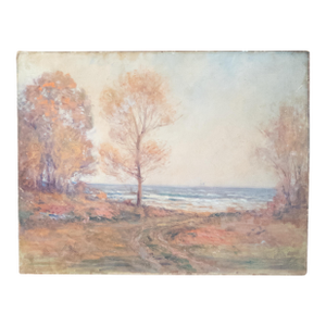 19th Century American Impressionist Autumnal New England Landscape Painting