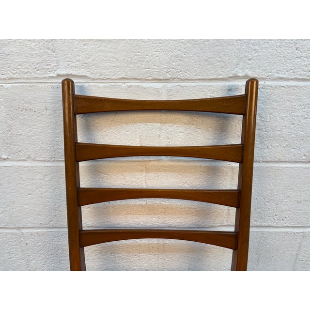 Brown Mid 20th Century Set of Four Ladder Back Dining Chairs by Greaves & Thomas Furniture For Sale - Image 8 of 13
