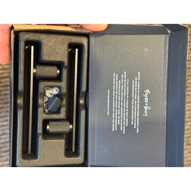 Black Buster + Punch Furniture Knob Plates, Black For Sale - Image 8 of 12