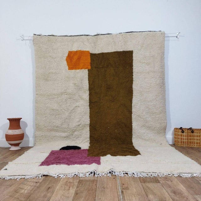 Handmade Vintage Moroccan Berber Rug 6.8' X 9.8', 1980s For Sale - Image 4 of 5