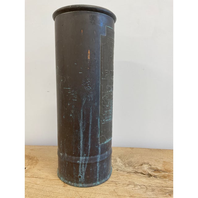 Antique Fire Extinguisher Canister or Umbrella Stand For Sale - Image 4 of 13
