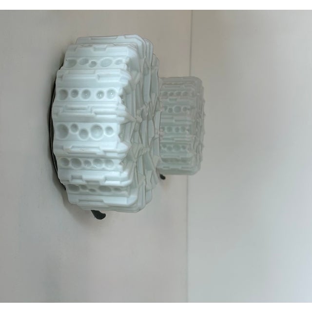Vintage Opaline Glass Wall Sconces, Sweden, 1960, Set of 2 For Sale - Image 4 of 9