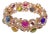 Bochic “Capri” Vintage Ruby & Multi Sapphire Cuff Set In 18K Gold & Silver For Sale
