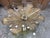 1970s Lotus Flower Dining Table in Wood Carved with Gold Leaf and Octagonal Top in Ground Glass, 1970s For Sale - Image 5 of 11