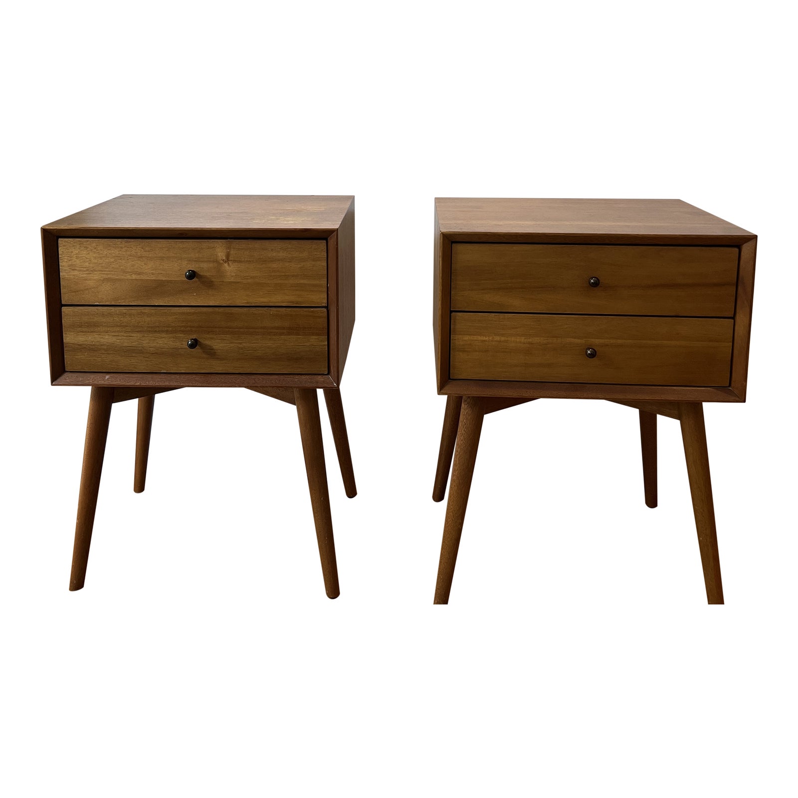West Elm Midcentury Nightstands in Acorn a Pair Chairish
