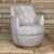 Wood Jhs Candace Seaweed Genuine Leather Swivel Chair For Sale - Image 7 of 7