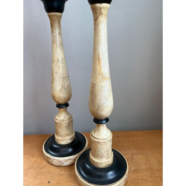 Vintage Sarreid Candlestick Lamps - A Pair For Sale - Image 10 of 18