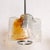 Glass Mid-Century Hand-Blown Amber Murano Glass W/ Chrome Pendant Chandelier For Sale - Image 7 of 12