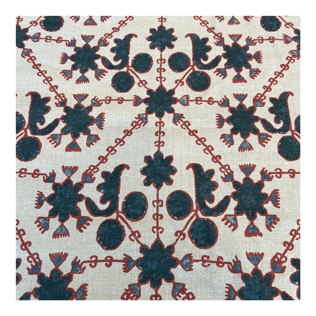 Katie Leede & Co. Textiles Kota Linen Fabric - 2 1/2 Yards For Sale