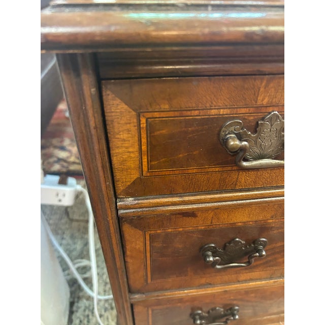 Traditional Vintage Small 3 Drawer Georgian Commode With Chippendale Style Brasses For Sale - Image 3 of 12