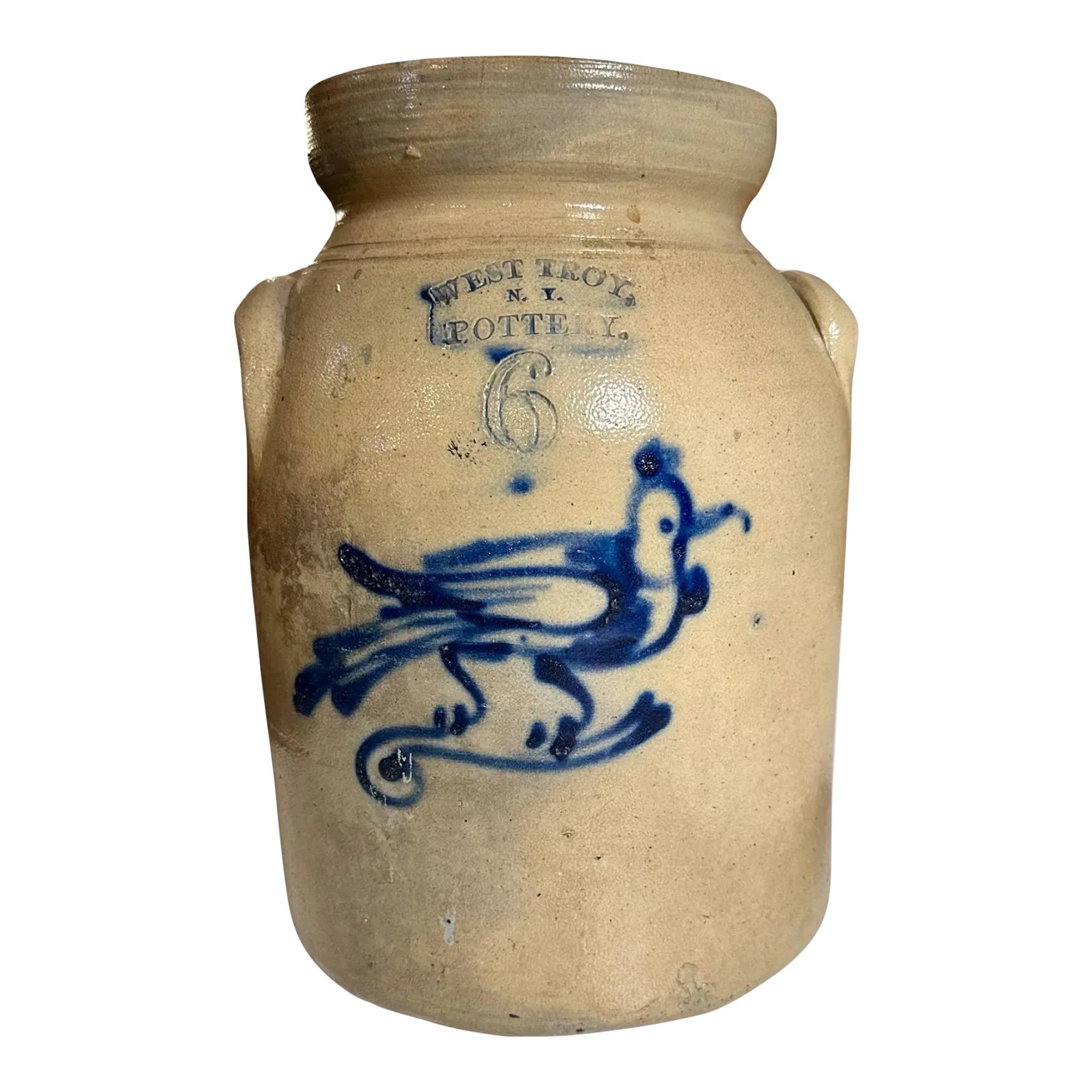 19th Century West Troy New York Pottery Stoneware Jar Chairish