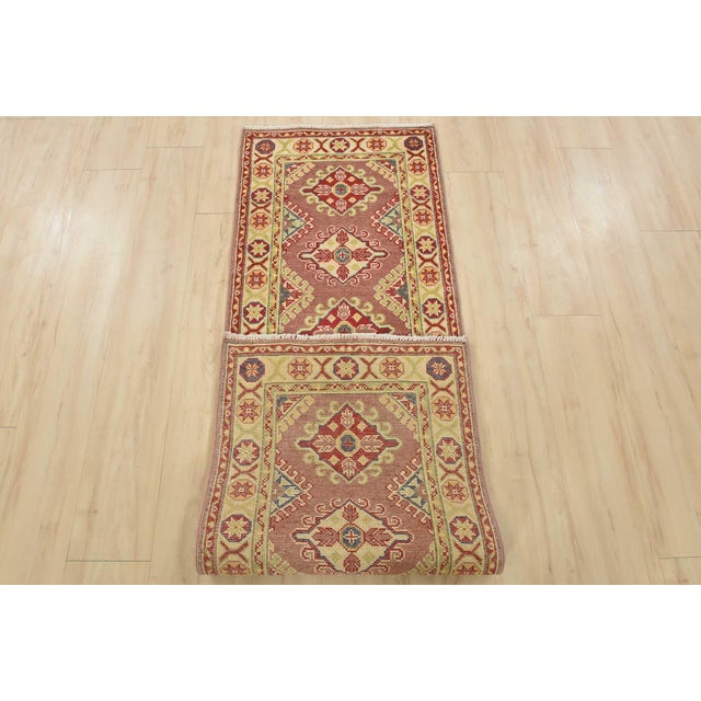 Kazak Runner 2′ X 6’5” Brown Wool Tribal Hand-Knotted Oriental Rug For Sale - Image 11 of 12