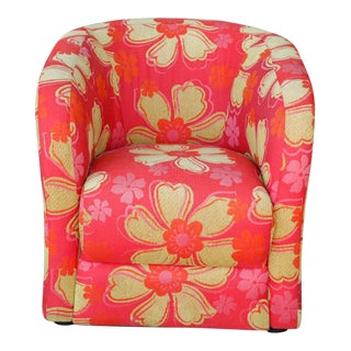 Bright Floral Club Chair For Sale