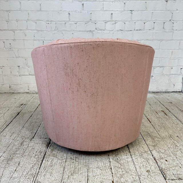 1980s Barrel Back Swivel Chair by Brookwood Furniture For Sale - Image 4 of 12