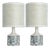 Grey Ceramic Table Lamps with Silk Shades from Soholm, Denmark, 1960s, Set of 2 For Sale