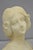 White Antique Neoclassical Carved White Marble 9" Bust of Woman's Head on Marble Base For Sale - Image 8 of 16