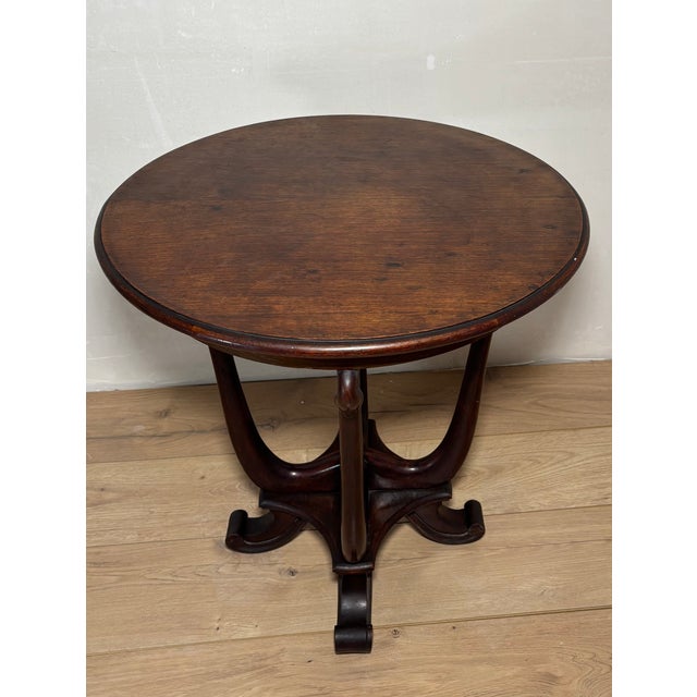 Art Nouveau Oak Pedestal Side Table, Early 20th Century For Sale - Image 6 of 12