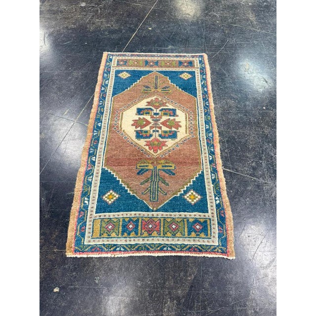 Brown Turkish Mini Rug Oriental Hand Knotted Vintage Rug 1'9" x 3'2" #17896 For Sale - Image 8 of 8