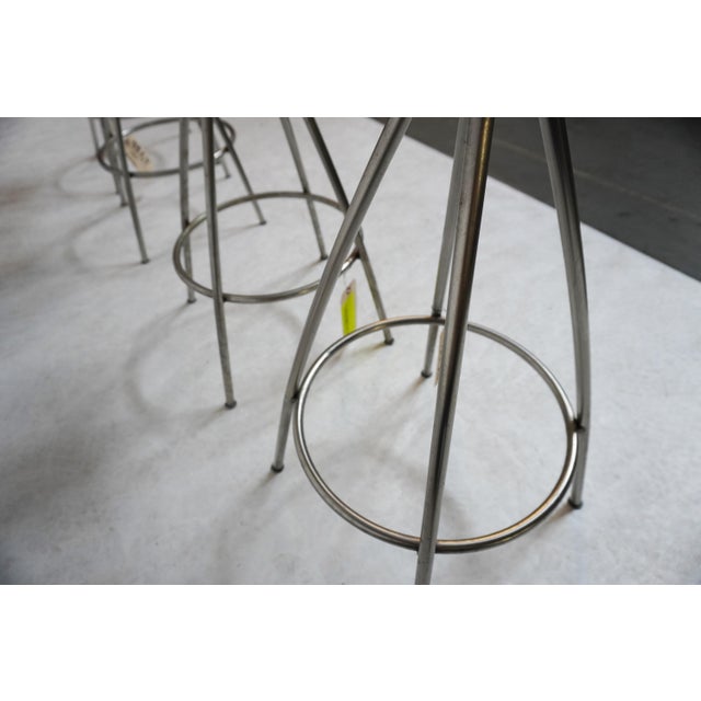 Onda Swivel Kitchen Stools by Jesús Gasca for Stua in Orange - Pair For Sale - Image 9 of 17