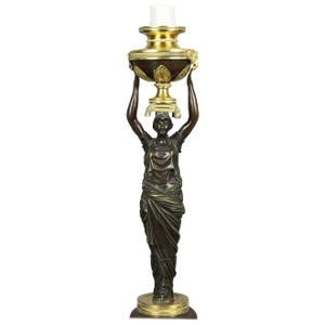 Russian Neoclassic Bronze and Ormolu Candlestick Lamp
