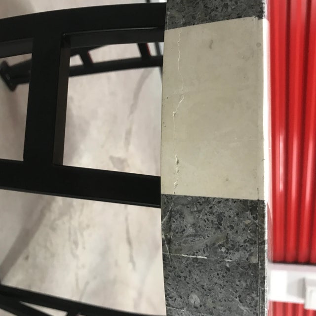 Memphis Marble and Brass Inlay End Tables - a Pair For Sale - Image 11 of 13