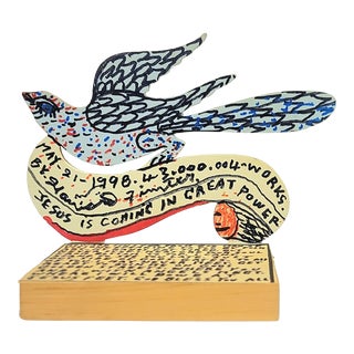 Howard Finster Original "Blue Bird" of Paradise Sculpture. Signed and Dated 1998 For Sale