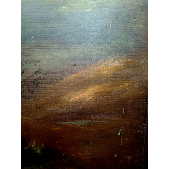 Early 20th Century Landscape Painting With Cattle For Sale - Image 9 of 12