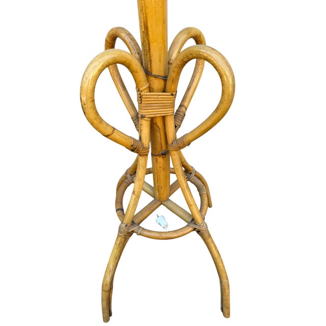 Mid-Century Modern Vintage French Table Lamp in Rotin, 1960s For Sale - Image 3 of 13