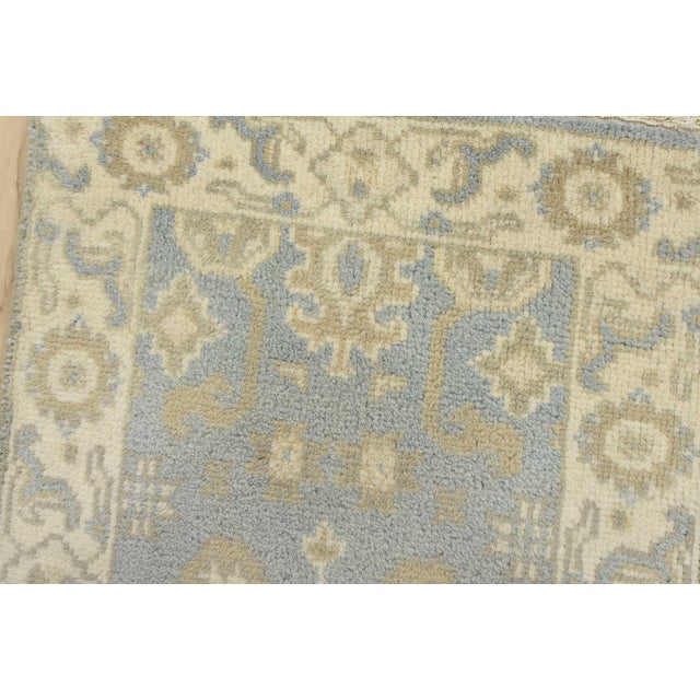 Oushak Rug 2′ X 3’1” Blue Wool Traditional Hand-Knotted Oriental Carpet For Sale - Image 4 of 8