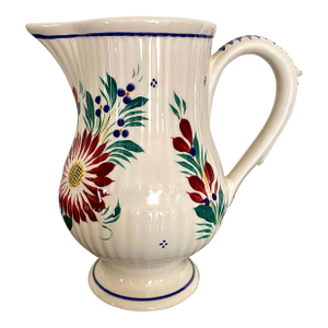 Vintage Quimper Faience Pottery Handpainted Pitcher