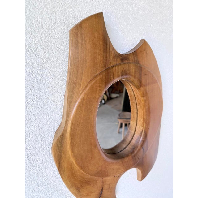 Organic Walnut Mirror, 1960s For Sale - Image 10 of 18