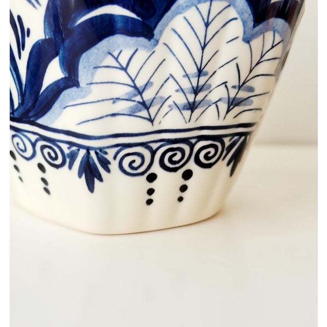 Antique Hand-Painted Delft Blue Vase, Holland, 19th Century For Sale - Image 4 of 18