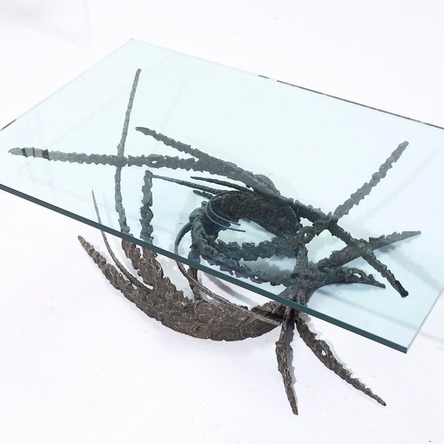 Daniel Gluck Mid Century Bronze Brutalist Swirl Coffee Table For Sale - Image 10 of 10