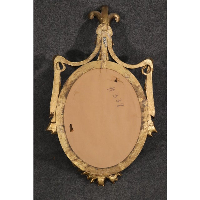 Gilded Adams Style Oval Mirror with Decorative Elements For Sale In Philadelphia - Image 6 of 10