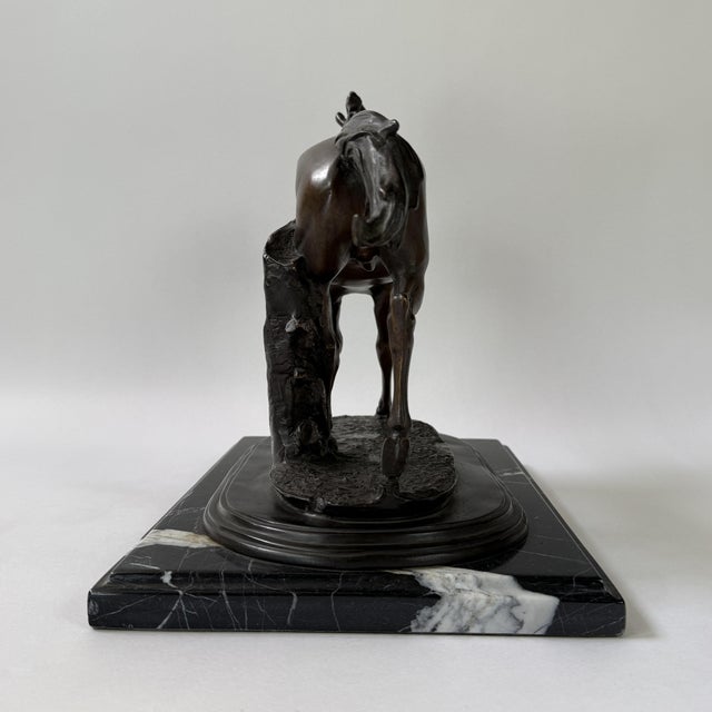 Bronze Galloping Horse Sculpture on Marble Base – Classical Equestrian, 14” L For Sale - Image 10 of 12