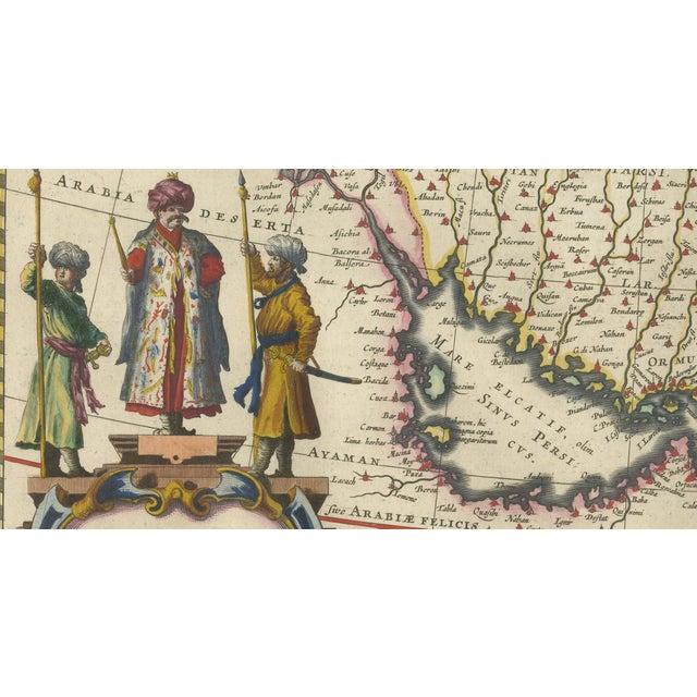 Black Blaeu Map of Middle Eastern, 1642 For Sale - Image 8 of 11