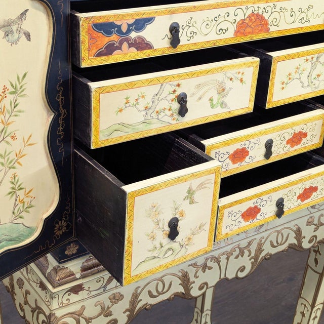 Vintage Chinoiserie Lacquered Jewelry Chest For Sale - Image 10 of 11
